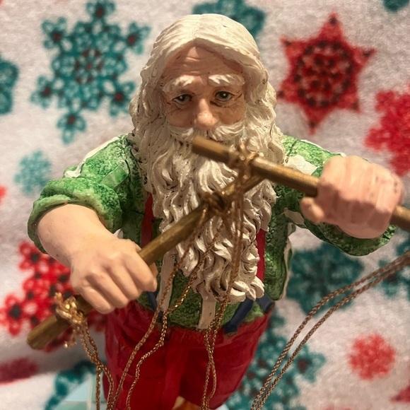 Vintage Wood Resin Jaimy Santa with Clown Marionette - Picture 3 of 9